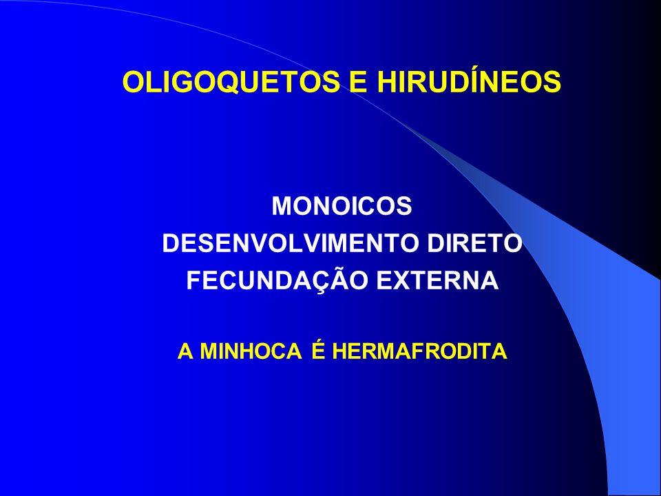 OLIGOQUETOS E HIRUDÍNEOS