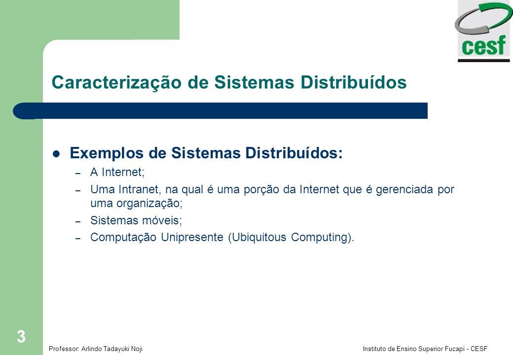 Caracterização de Sistemas Distribuídos
