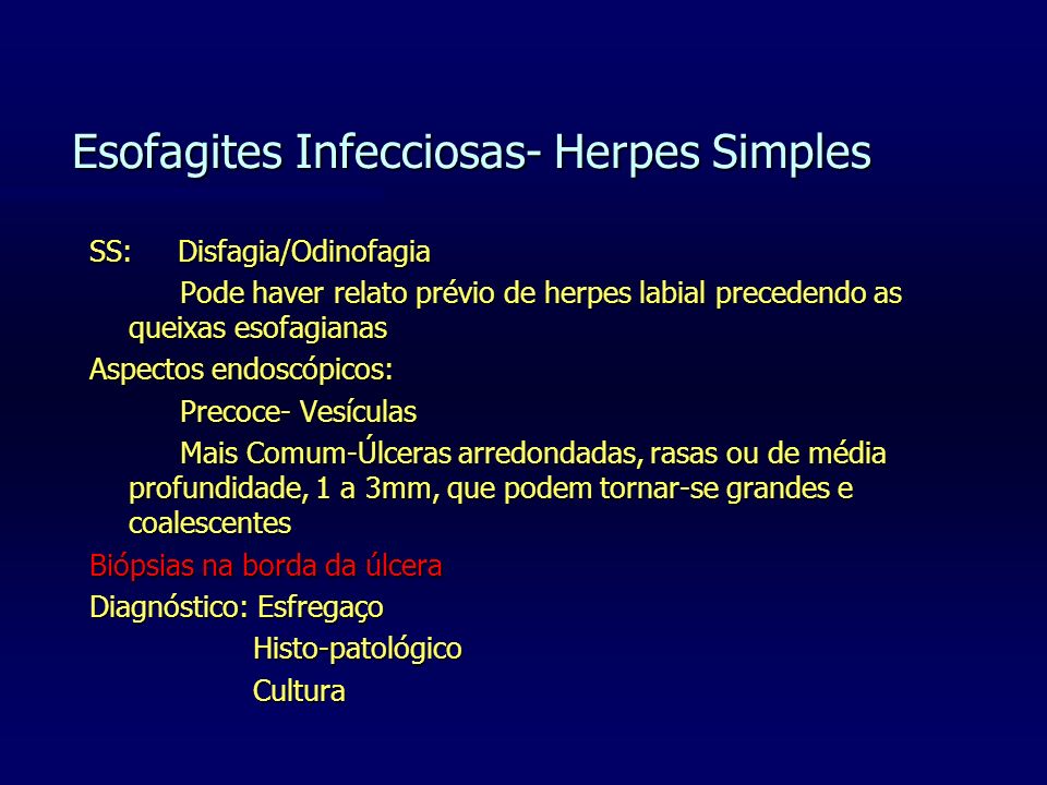 Esofagites Infecciosas- Herpes Simples