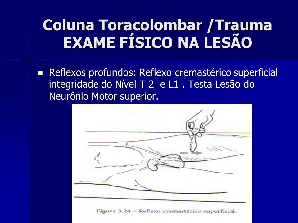 Coluna Toracolombar /Trauma EXAME FÍSICO NA LESÃO