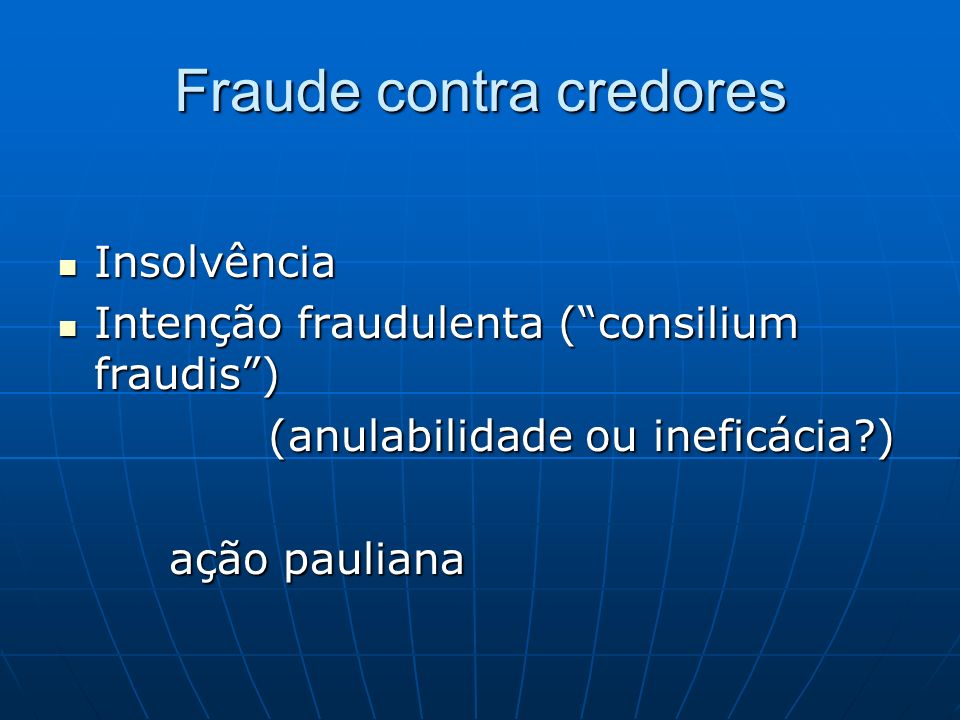 Fraude contra credores