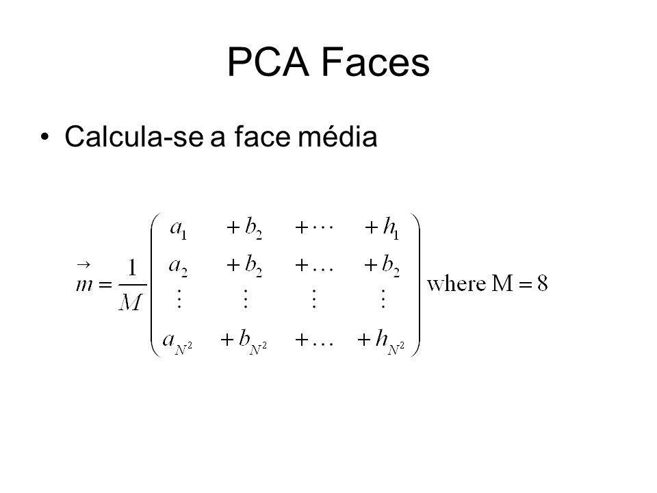 PCA Faces Calcula-se a face média