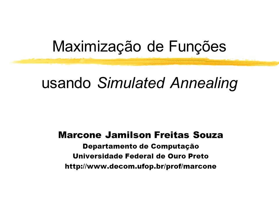 Maximização de Funções usando Simulated Annealing