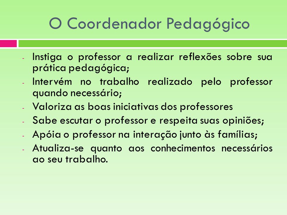 COMPETÊNCIAS DO COORDENADOR PEDAGÓGICO - Ppt Carregar