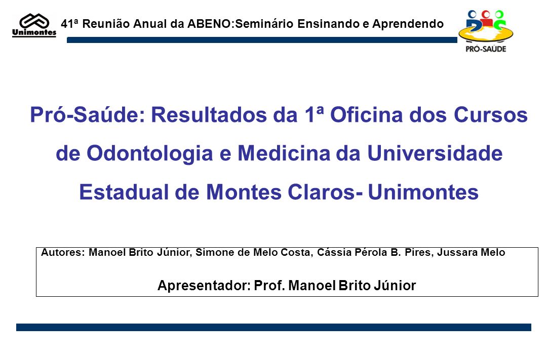 Apresentador: Prof. Manoel Brito Júnior