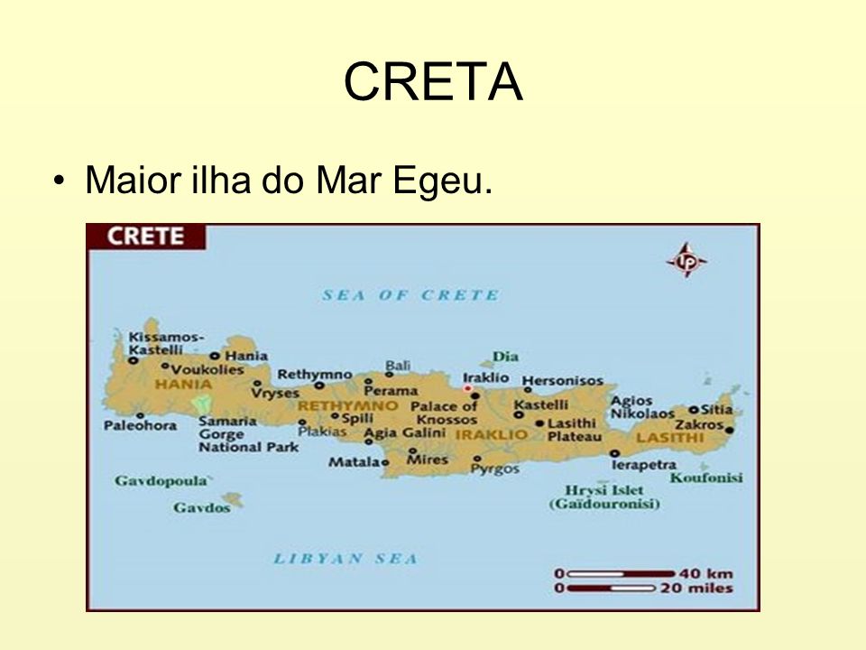CRETA Maior ilha do Mar Egeu.