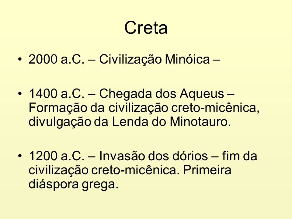Creta 2000 a.C. – Civilização Minóica –