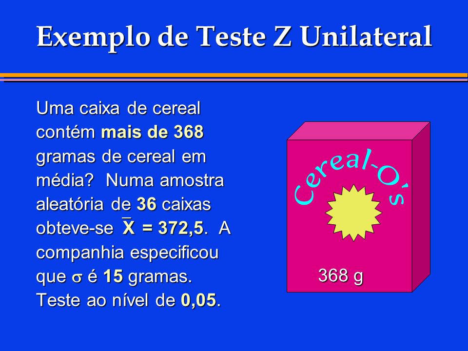 Exemplo de Teste Z Unilateral