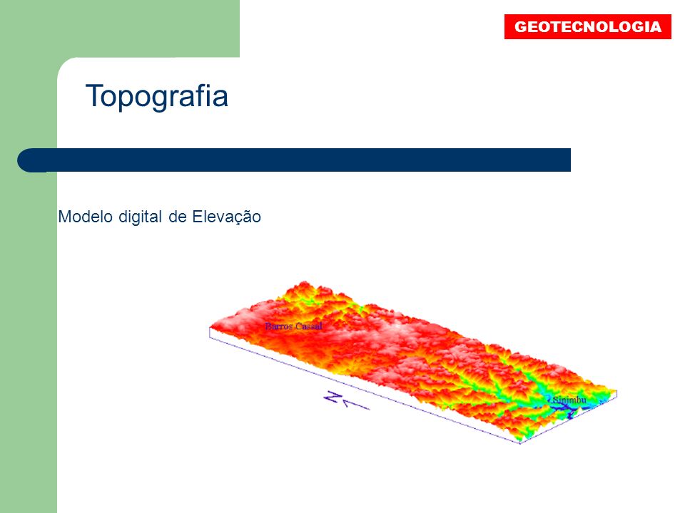 GEOTECNOLOGIA Topografia Modelo digital de Elevação