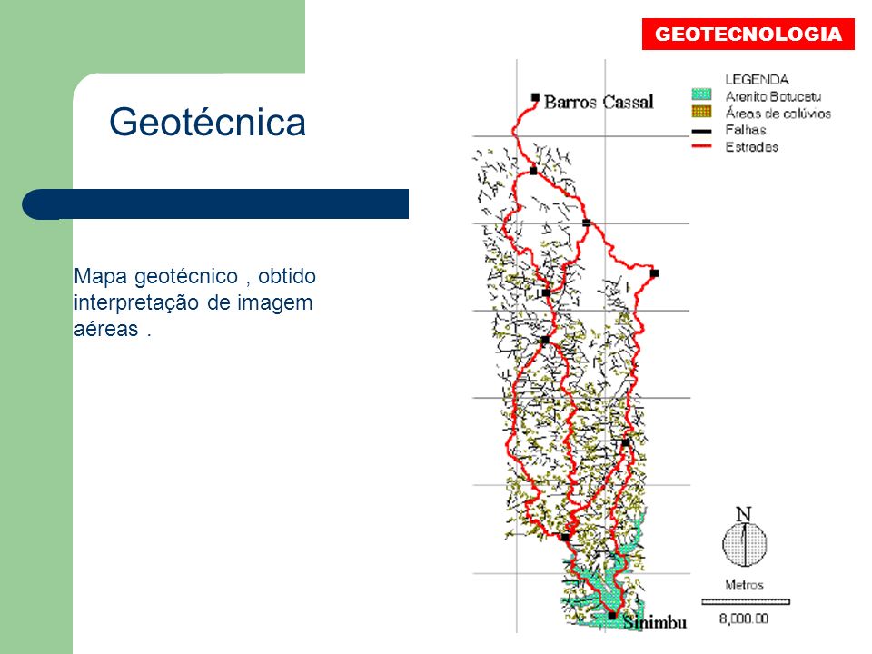 Geotécnica Mapa geotécnico , obtido interpretação de imagem aéreas .