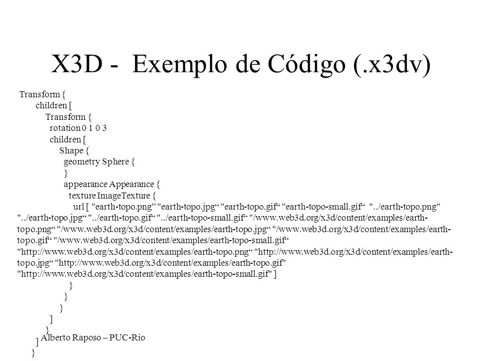 X3D - Exemplo de Código (.x3dv)