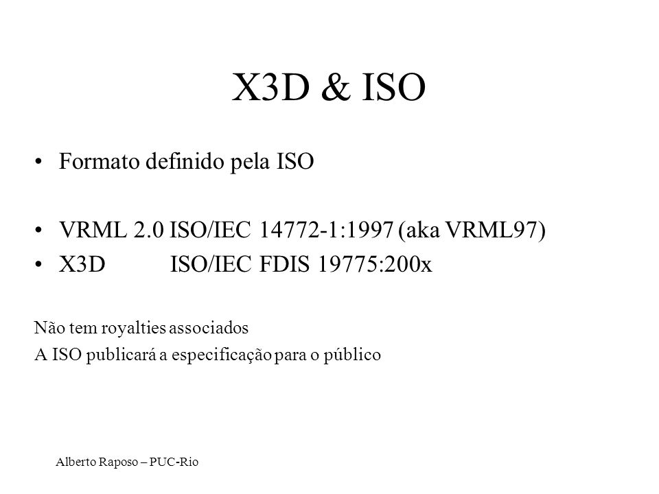 X3D & ISO Formato definido pela ISO