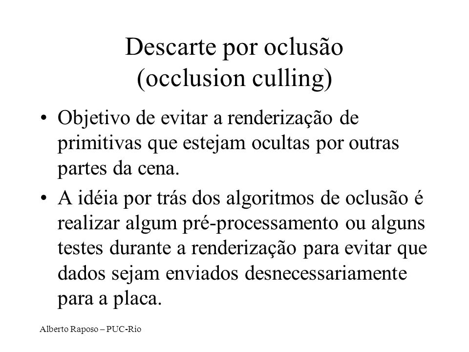 Descarte por oclusão (occlusion culling)
