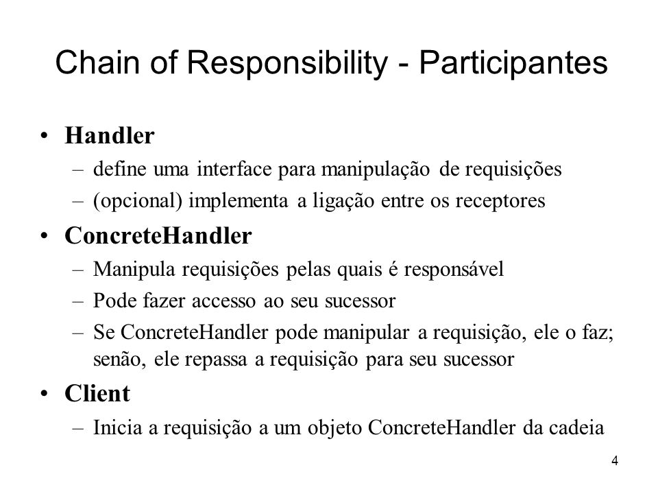 Chain of Responsibility - Participantes