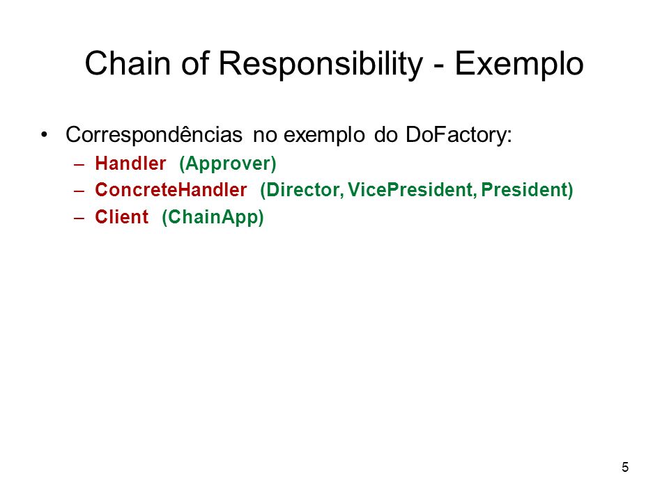 Chain of Responsibility - Exemplo