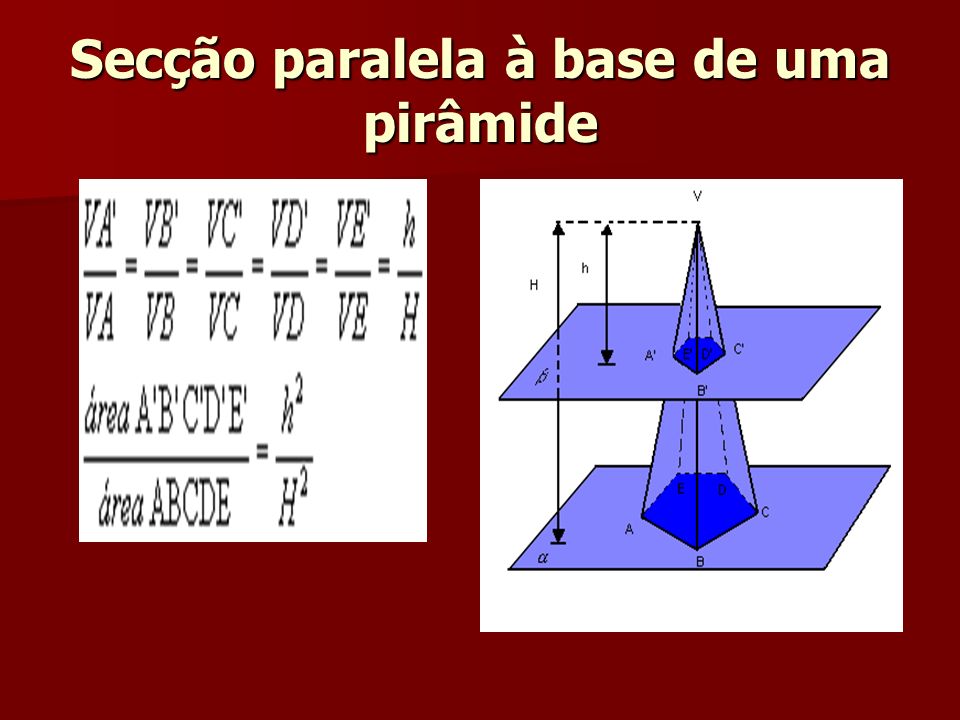 Secção paralela à base de uma pirâmide