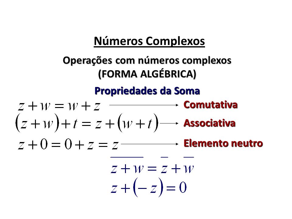 Operações com números complexos