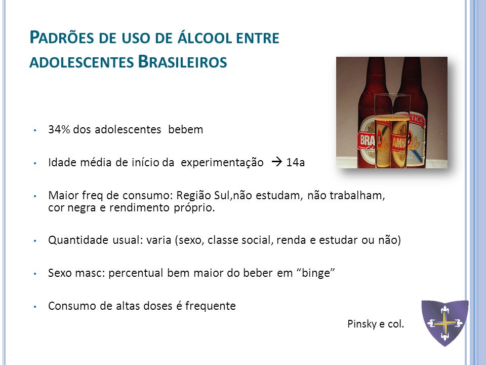Padrões de uso de álcool entre adolescentes Brasileiros