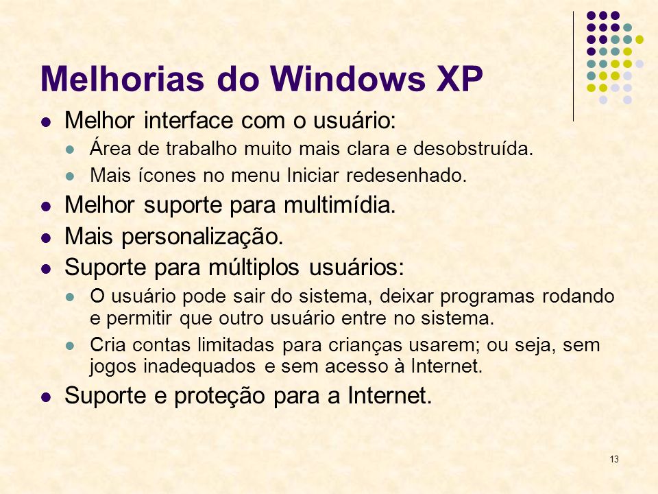 Melhorias do Windows XP