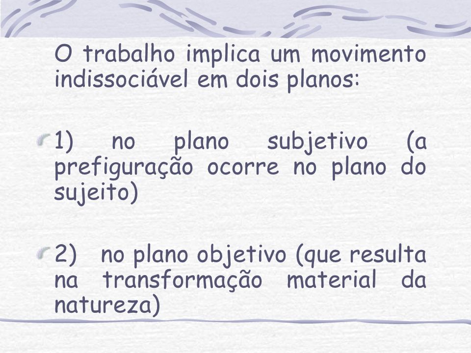 1) no plano subjetivo (a prefiguração ocorre no plano do sujeito)
