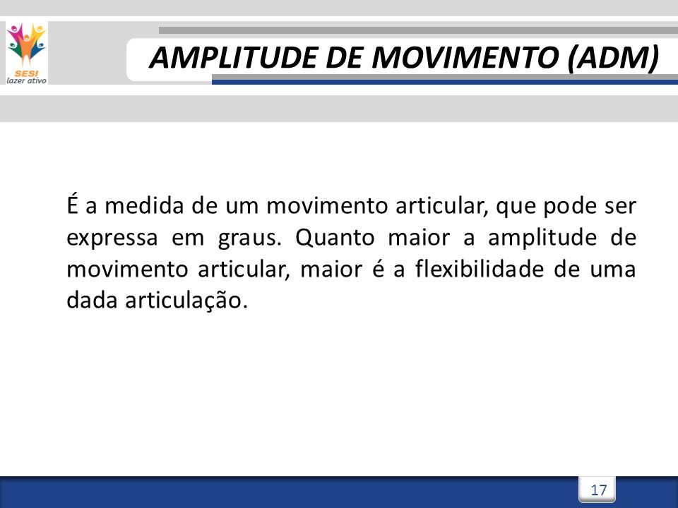 AMPLITUDE DE MOVIMENTO (ADM)
