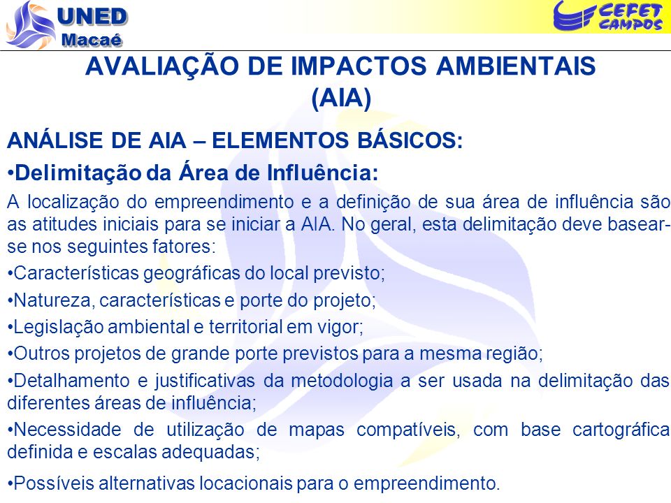 AVALIAÇÃO DE IMPACTOS AMBIENTAIS (AIA)
