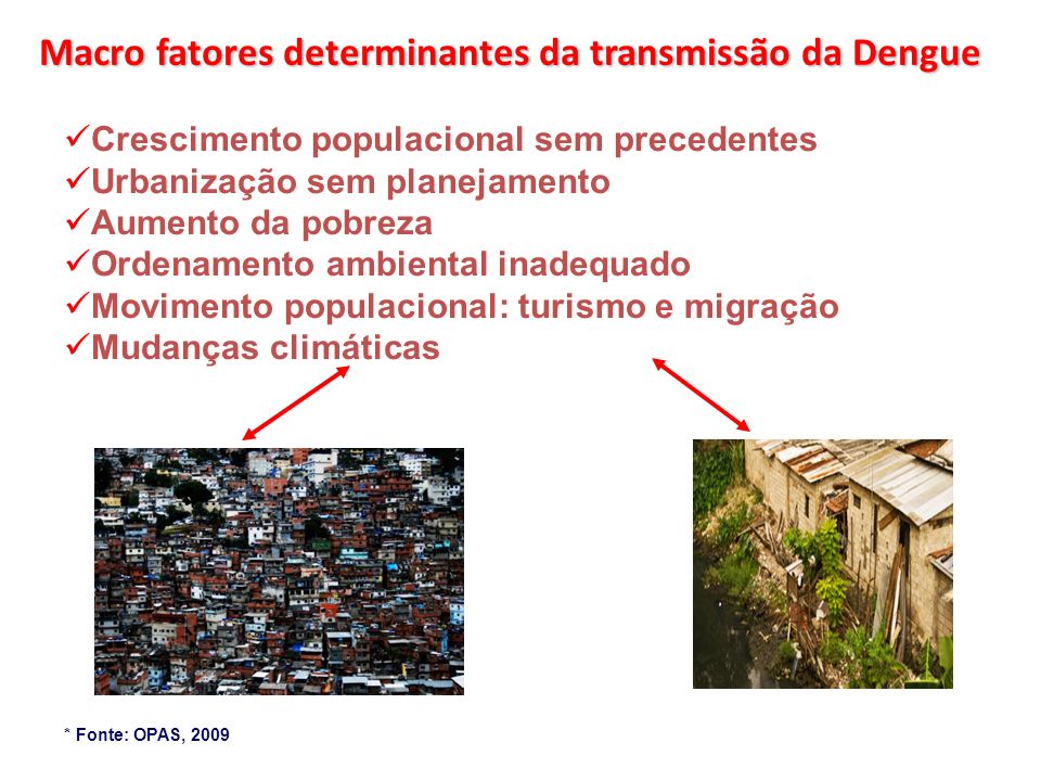 Macro fatores determinantes da transmissão da Dengue