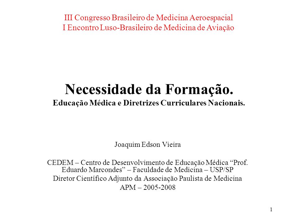 III Congresso Brasileiro de Medicina Aeroespacial
