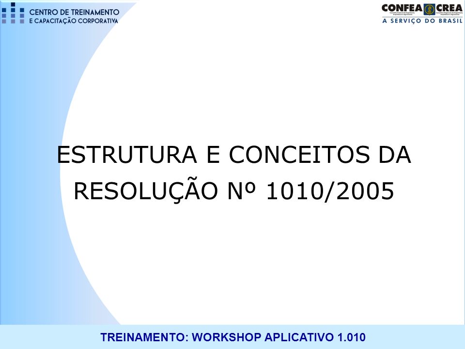 ESTRUTURA E CONCEITOS DA RESOLUÇÃO Nº 1010/2005