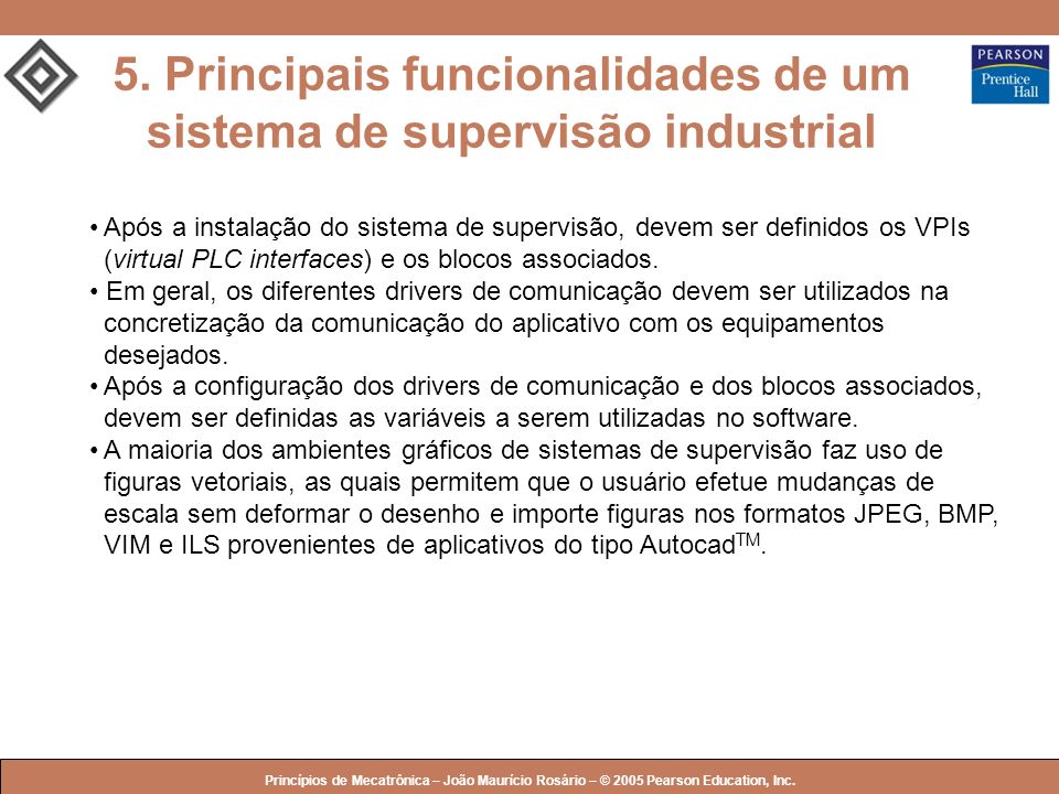 5. Principais funcionalidades de um sistema de supervisão industrial