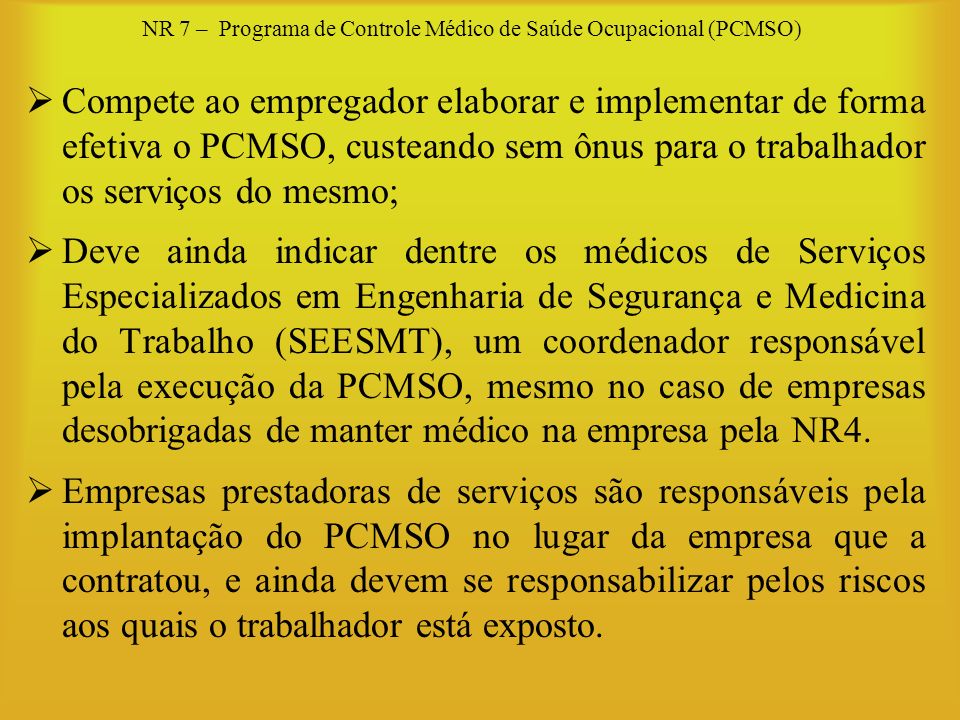 NR 7 – Programa de Controle Médico de Saúde Ocupacional (PCMSO)