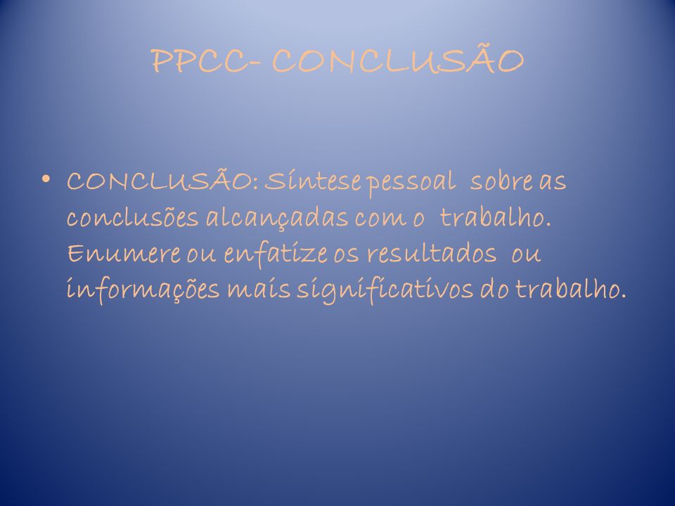 PPCC- CONCLUSÃO