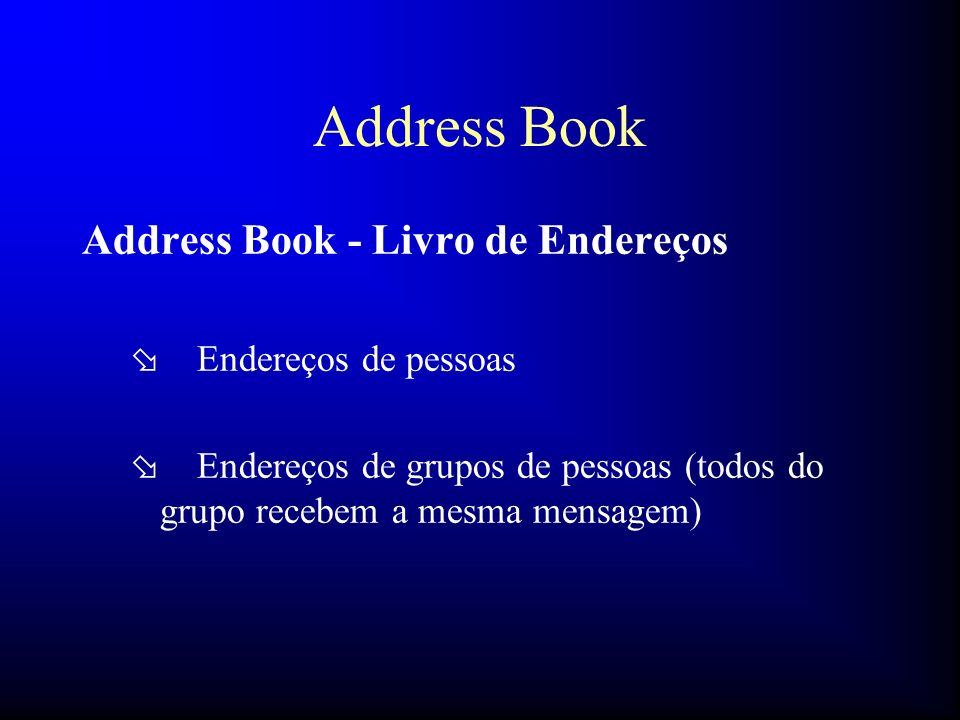 Address Book Address Book - Livro de Endereços Endereços de pessoas