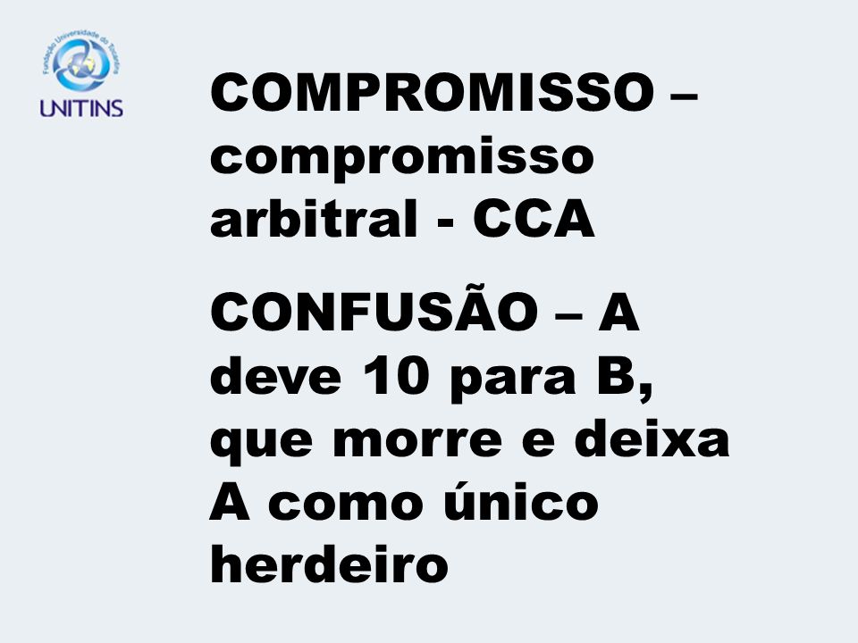 COMPROMISSO – compromisso arbitral - CCA