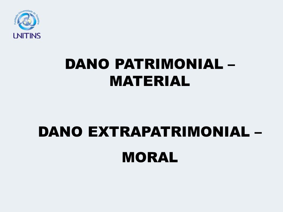 DANO PATRIMONIAL – MATERIAL
