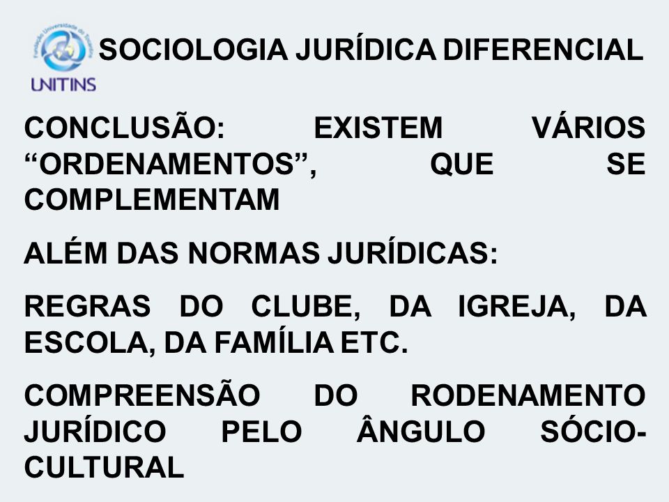 SOCIOLOGIA JURÍDICA DIFERENCIAL