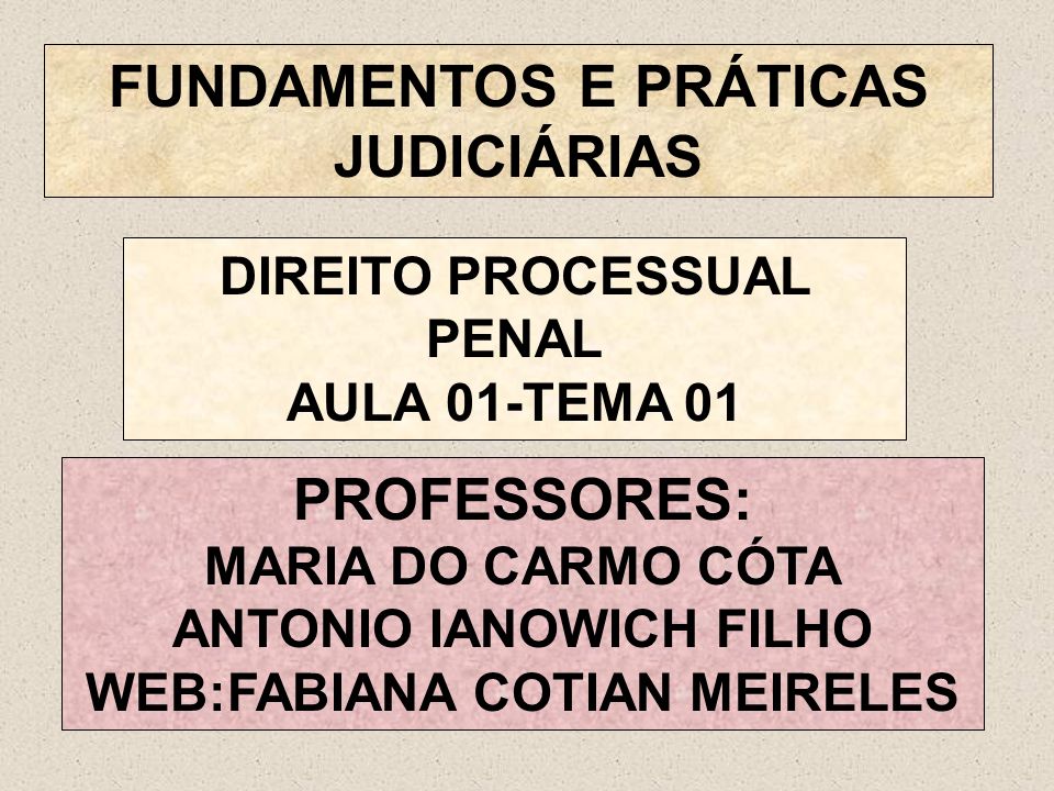 FUNDAMENTOS E PRÁTICAS JUDICIÁRIAS PROFESSORES: