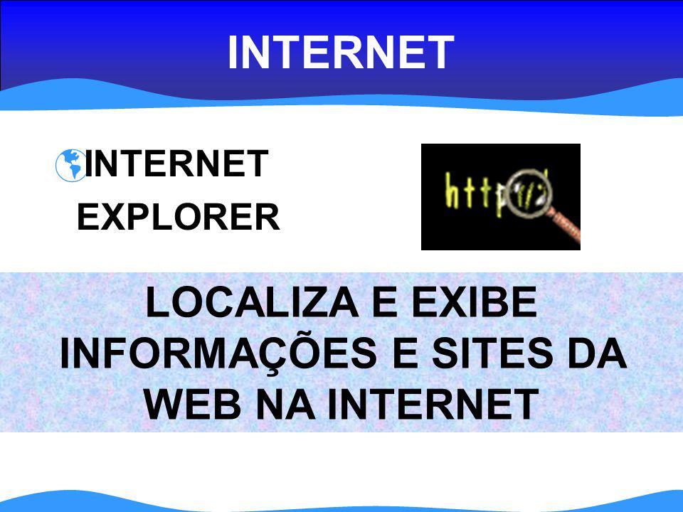 LOCALIZA E EXIBE INFORMAÇÕES E SITES DA WEB NA INTERNET