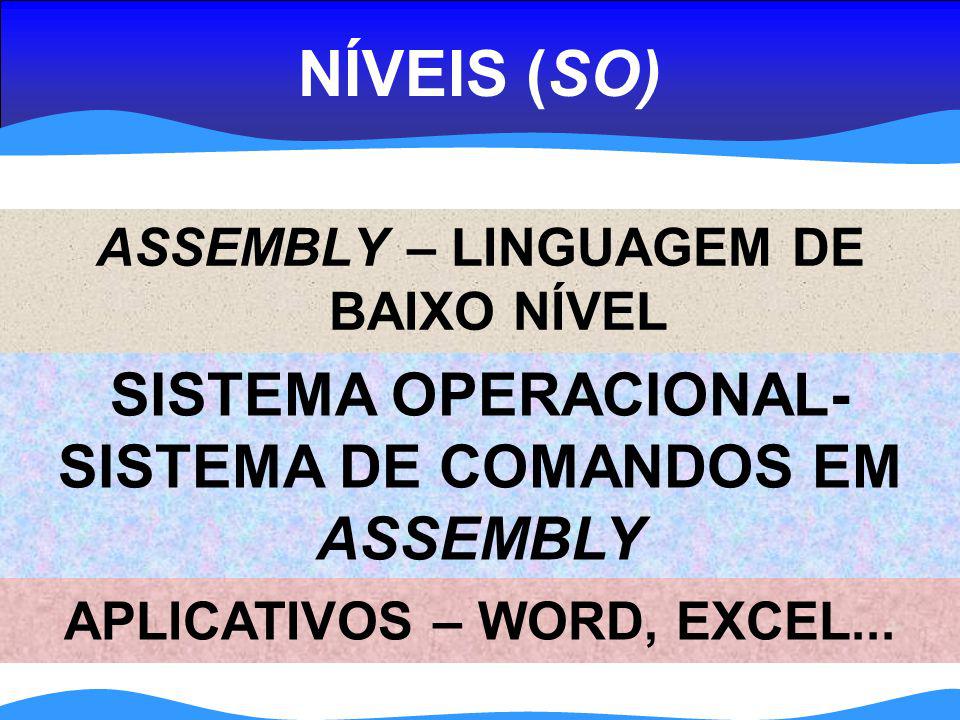 NÍVEIS (SO) SISTEMA OPERACIONAL- SISTEMA DE COMANDOS EM ASSEMBLY