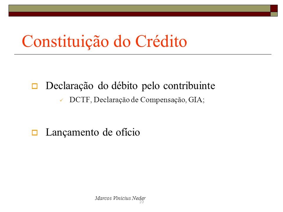 Constituição do Crédito