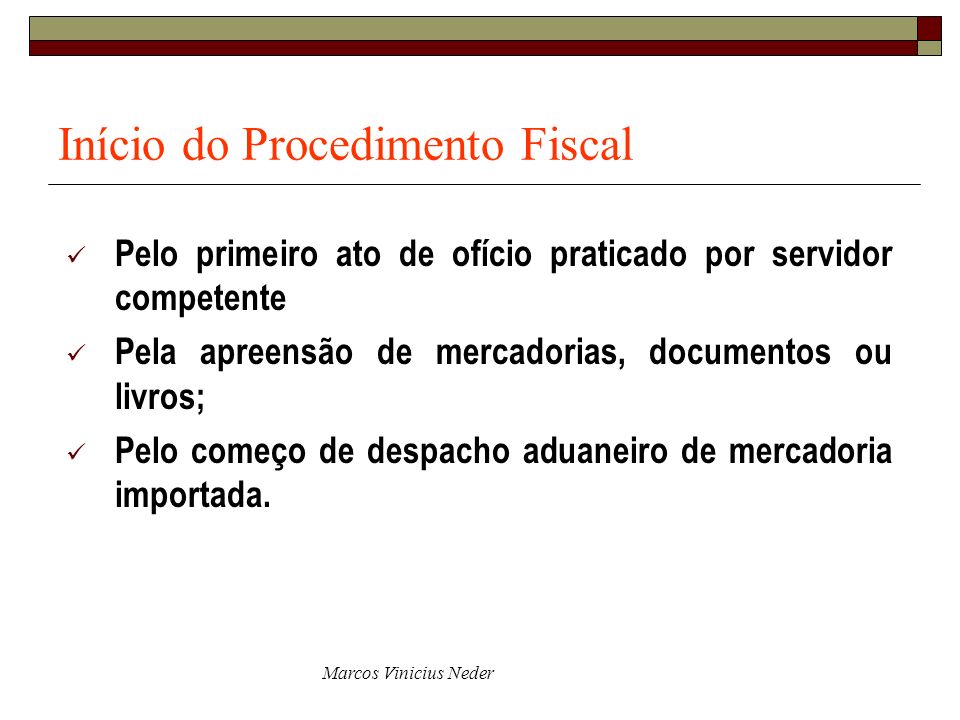Início do Procedimento Fiscal