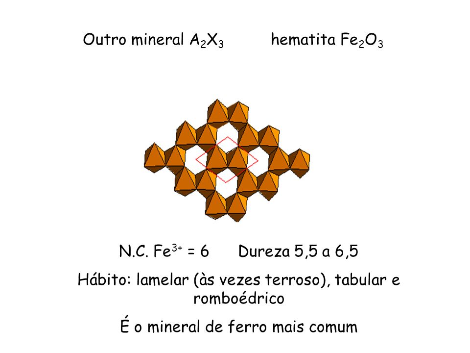 Outro mineral A2X3 hematita Fe2O3