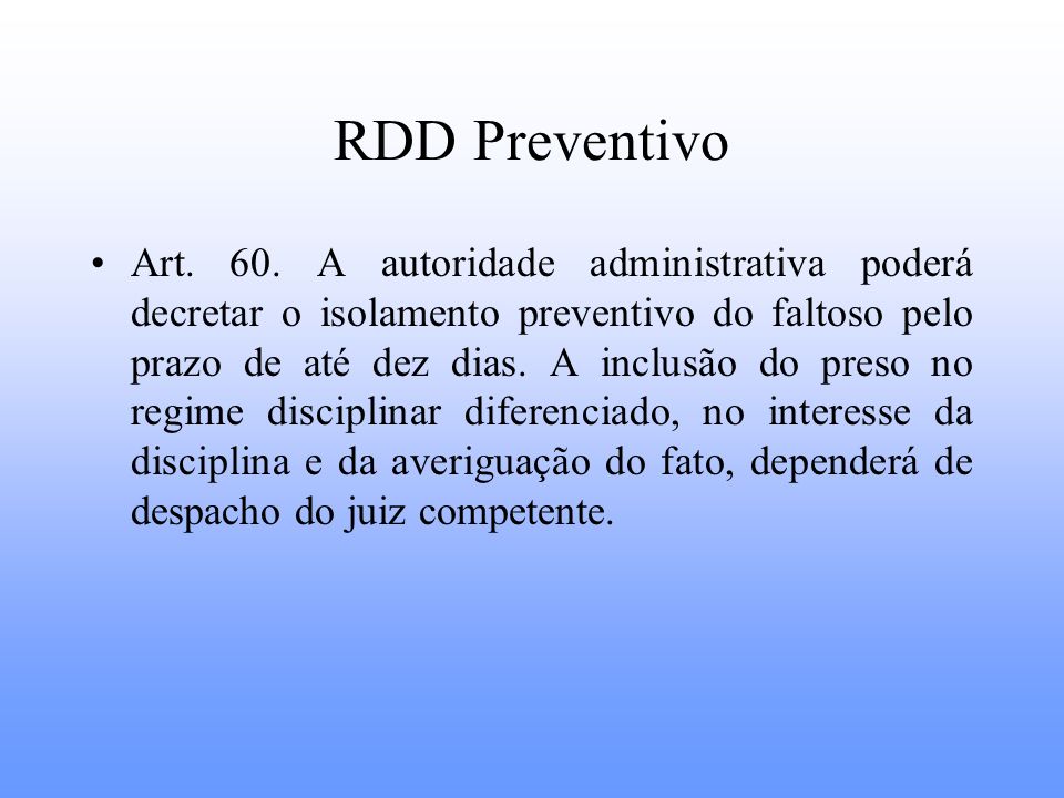 RDD Preventivo