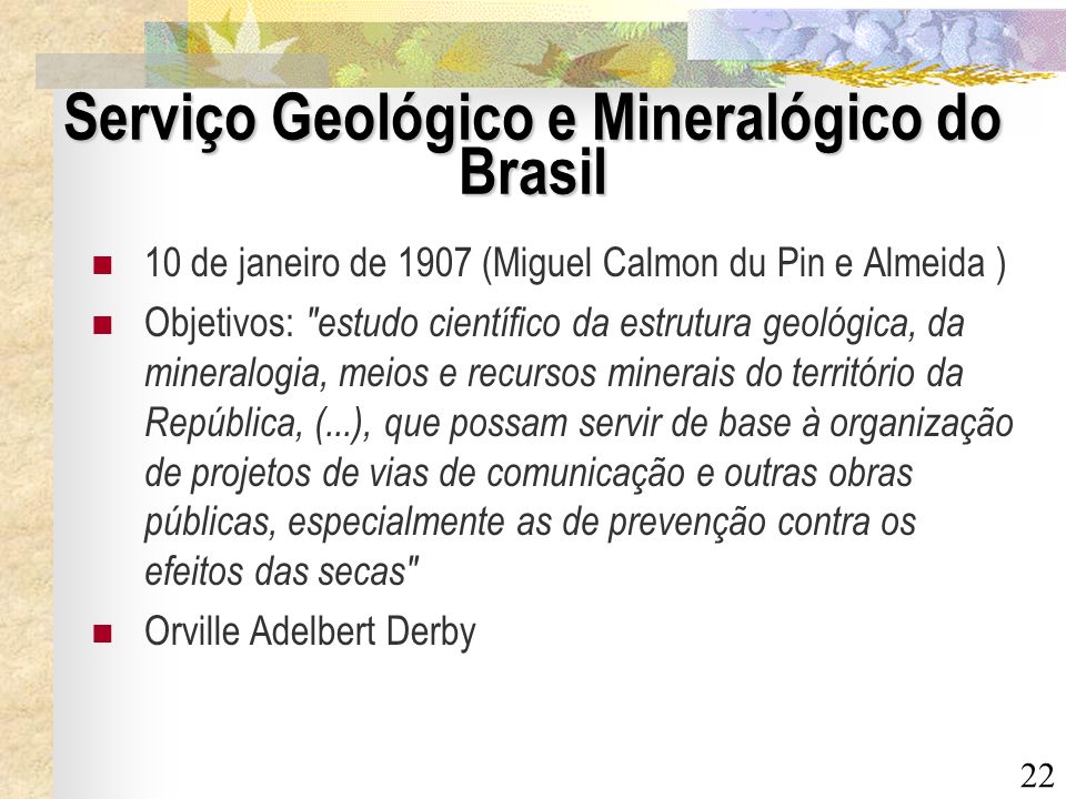 Serviço Geológico e Mineralógico do Brasil