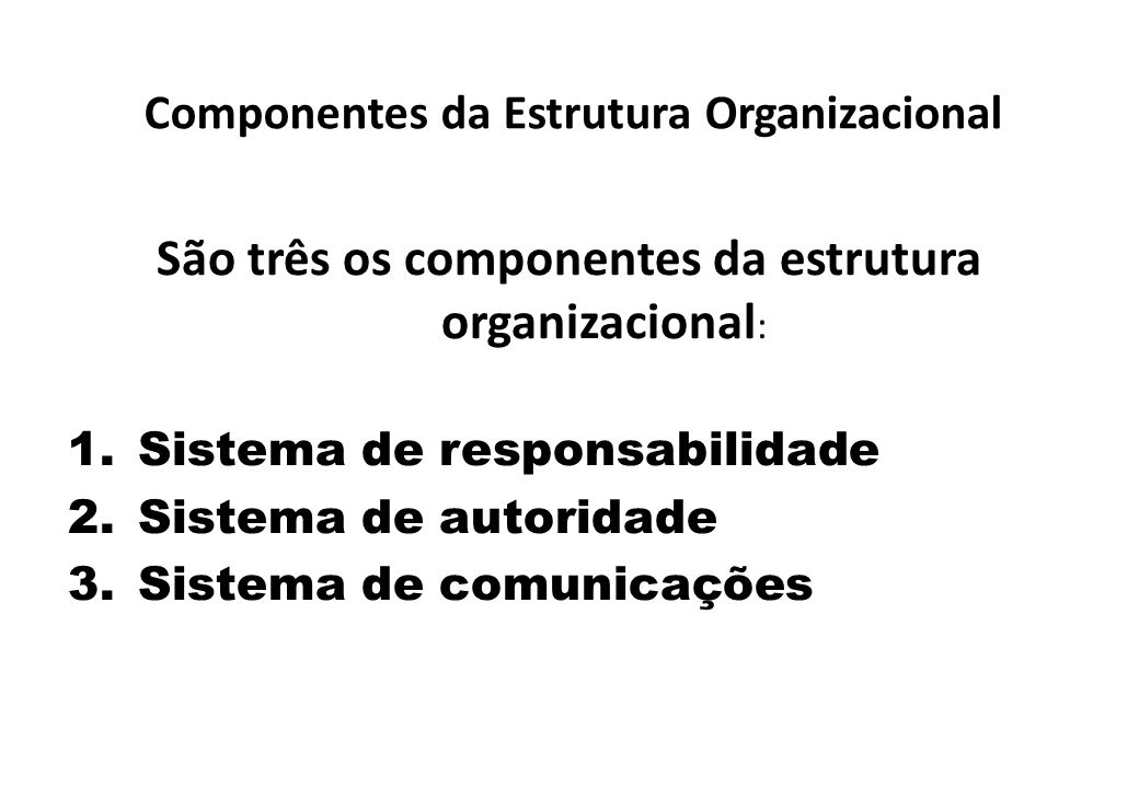 Componentes da Estrutura Organizacional