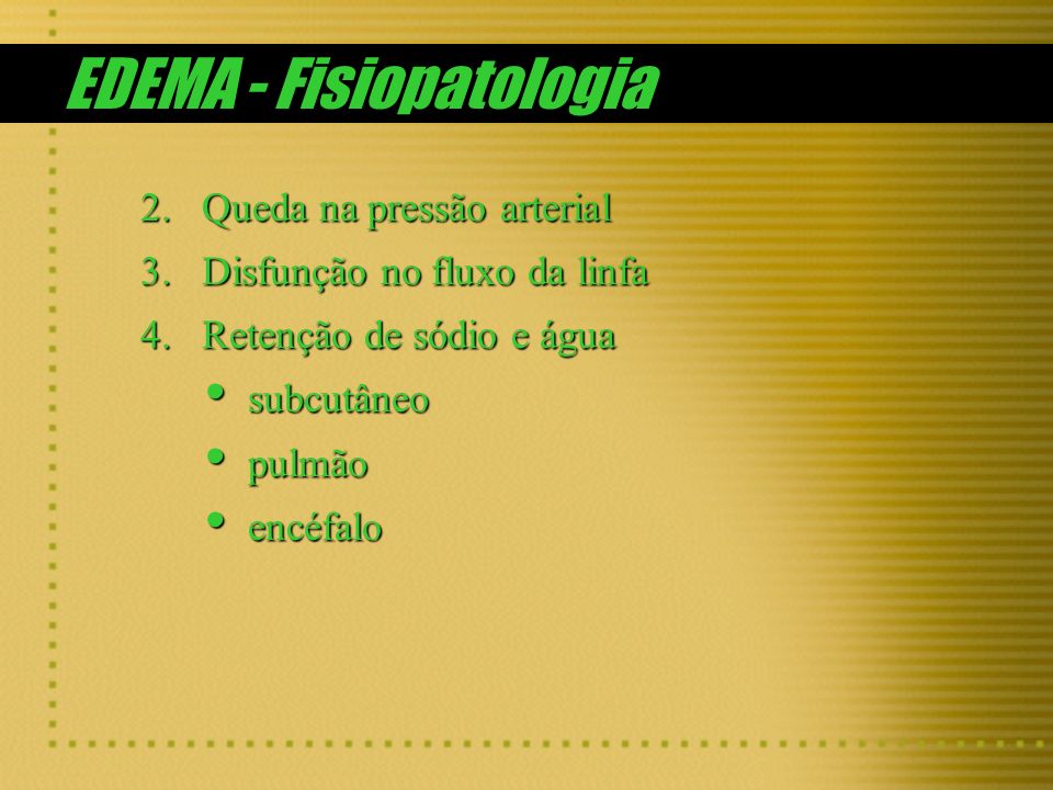 EDEMA - Fisiopatologia