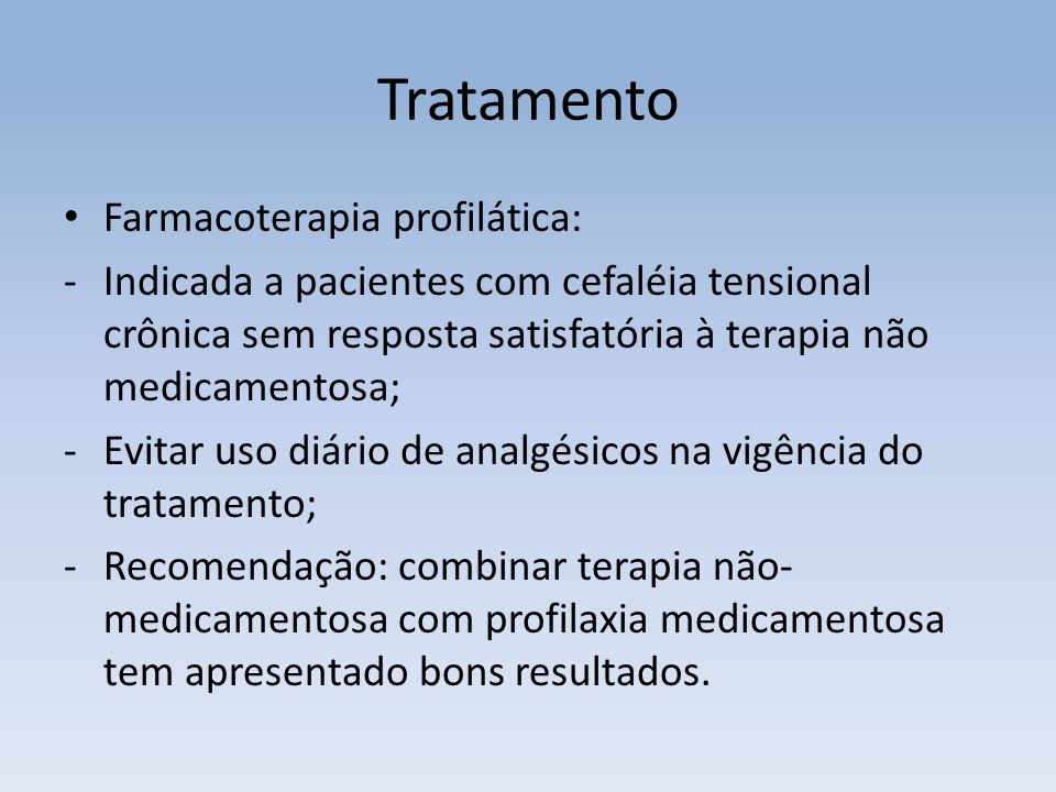Tratamento Farmacoterapia profilática: