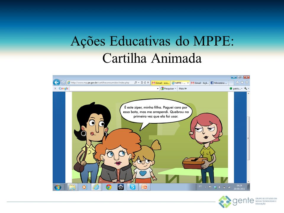 Ações Educativas do MPPE: Cartilha Animada