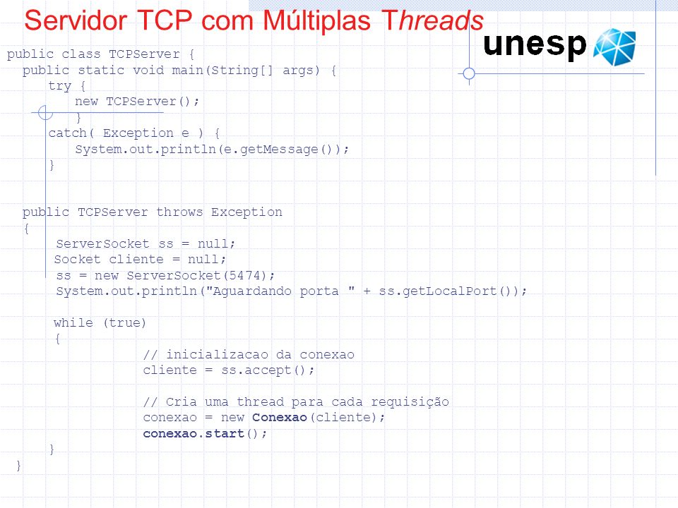 Servidor TCP com Múltiplas Threads