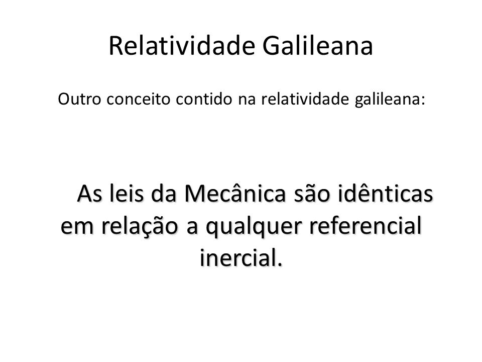 Relatividade Galileana